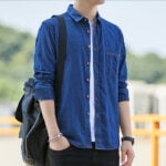 Casual Slim Fit Denim Button Down Shirt