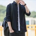 Casual Slim Fit Denim Button Down Shirt