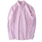 Striped Slim Fit Oxford Long Sleeve Shirt