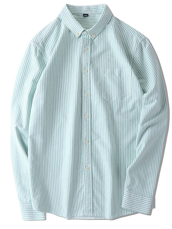 Striped Slim Fit Oxford Long Sleeve Shirt