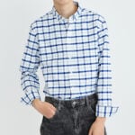Casual Plaid Color Block Long Sleeve Shirt