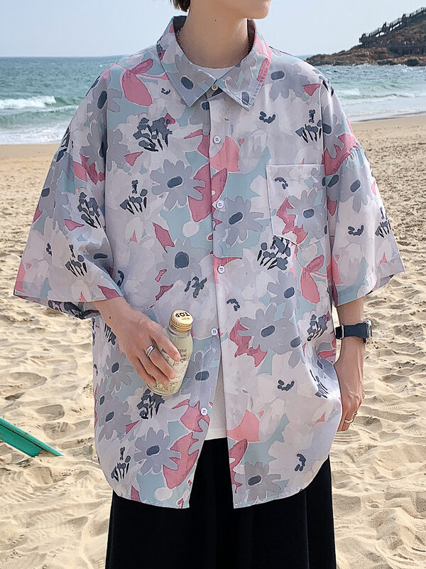 Couples Casual Beach Loose Pattern Shirt