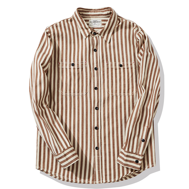 American Casual Wear Striped Cargo Shirt