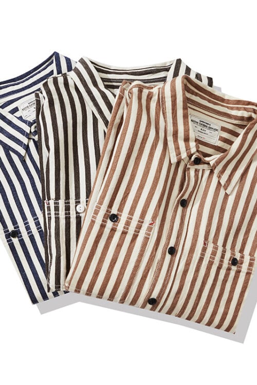 American Casual Wear Striped Cargo Shirt