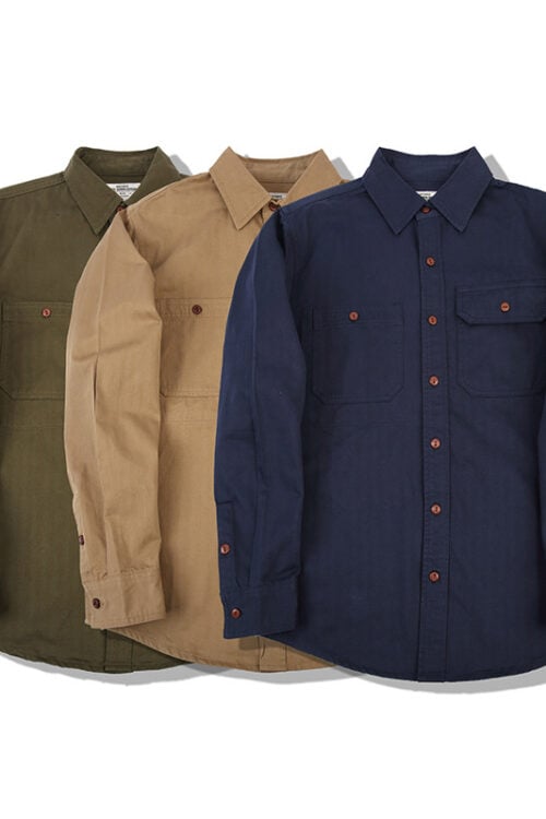 Solid Herringbone Engineers Cargo Shirt