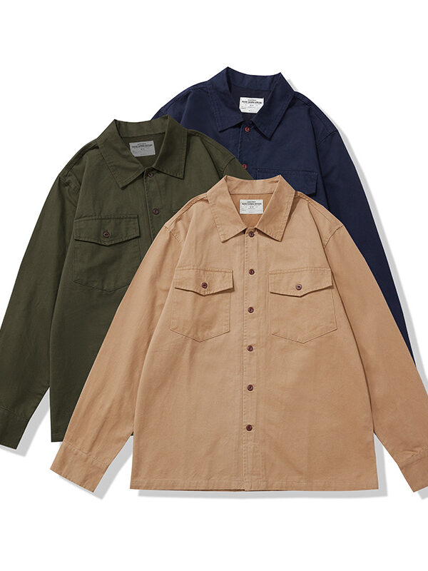 Solid Sanded Engineers Cargo Thick Shirt