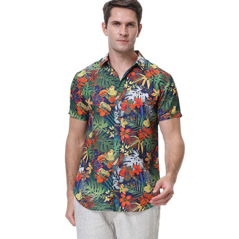 Casual Floral Hawaiian Button Down Shirt