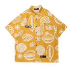 Fruits Print Hawaiian Loose Button Down Shirt