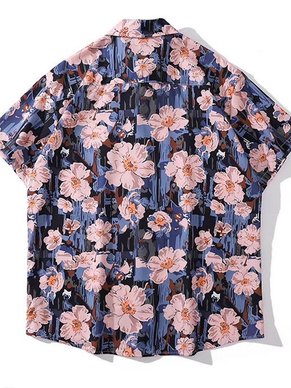 Casual Oil Painting Floral Print Loose Shirt
