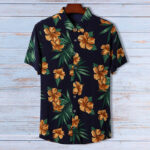 Floral Print Hawaiian Top Beach Loose Shirt