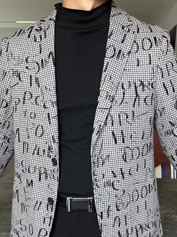 Men's Casual Printed Slim Fit Suit Blazer