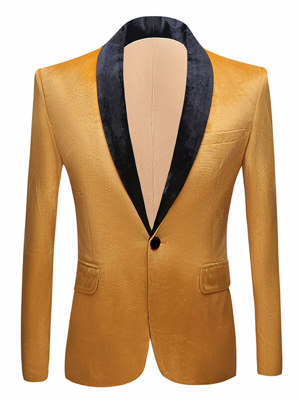 Velveteen Party Suit Slim Fit Blazer Jacket