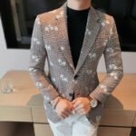 Plaid Stars Embroidered Suit Blazer Jacket