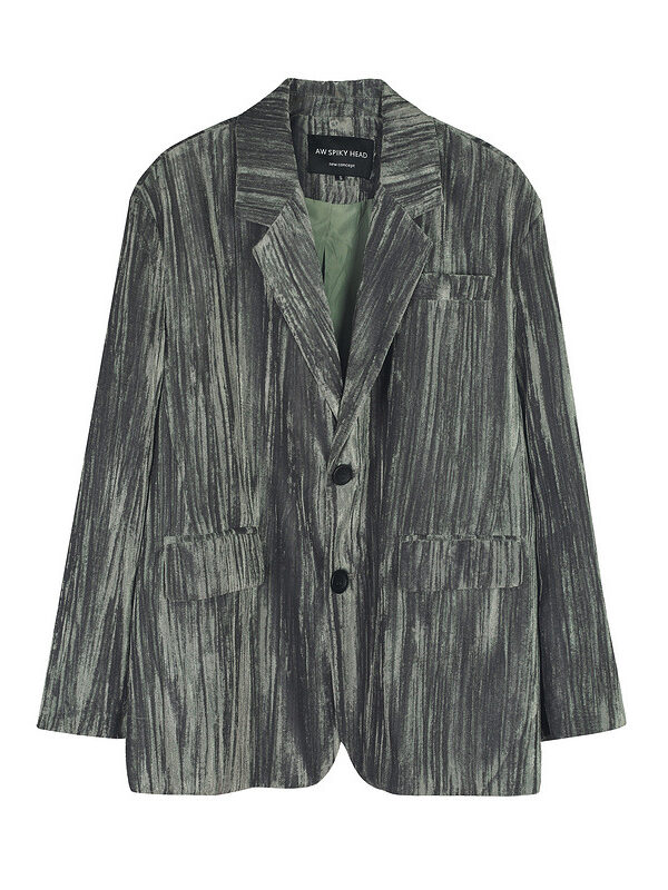 Dark Loose Suit Blazer Jacket Sport Coat