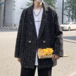 Elegant Loose Ins Plaid Blazer Sport Coat