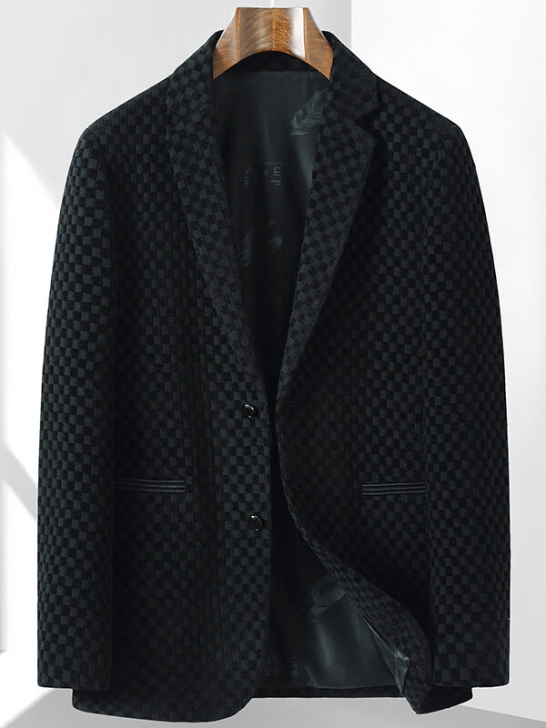 Casual Plaid Chenille thick Suit Blazer Jacket