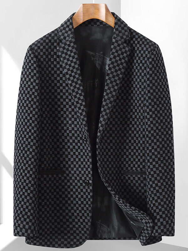 Casual Plaid Chenille thick Suit Blazer Jacket