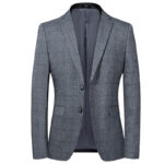 Plaid Slim Fit Blazer Suit Jacket 2 Button
