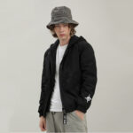 Mens Style Fake Two Pieces Hooded Down Jacket