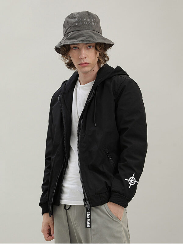 Mens Style Fake Two Pieces Hooded Down Jacket