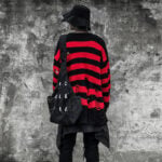 Striped Sweater Ripped Loose Couple Pullover