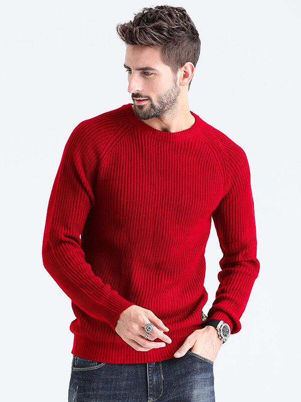 Men's Easy Knit Bottoming Crew Neck Sweater