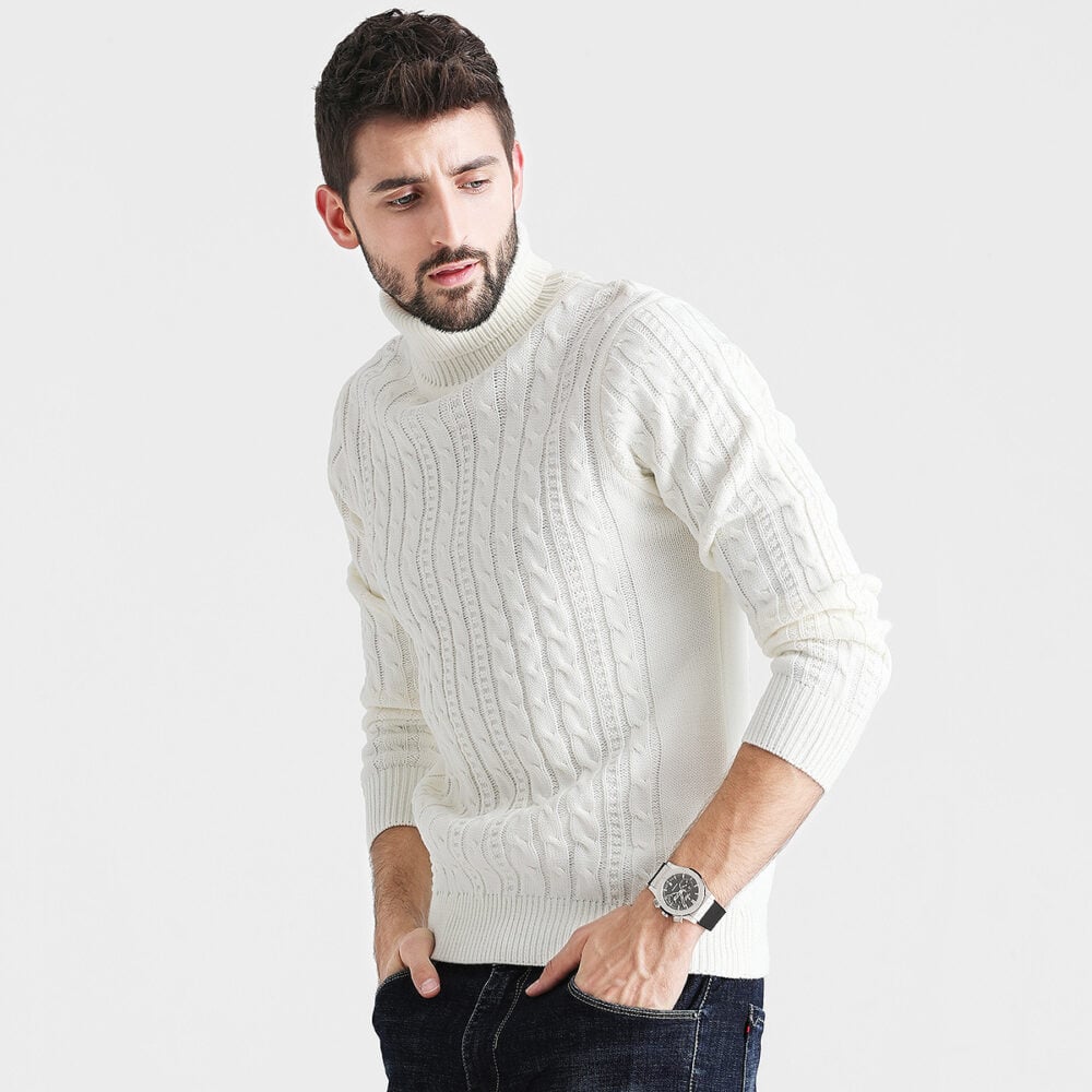 Men's Easy High Neck Sweater Knit Turtleneck