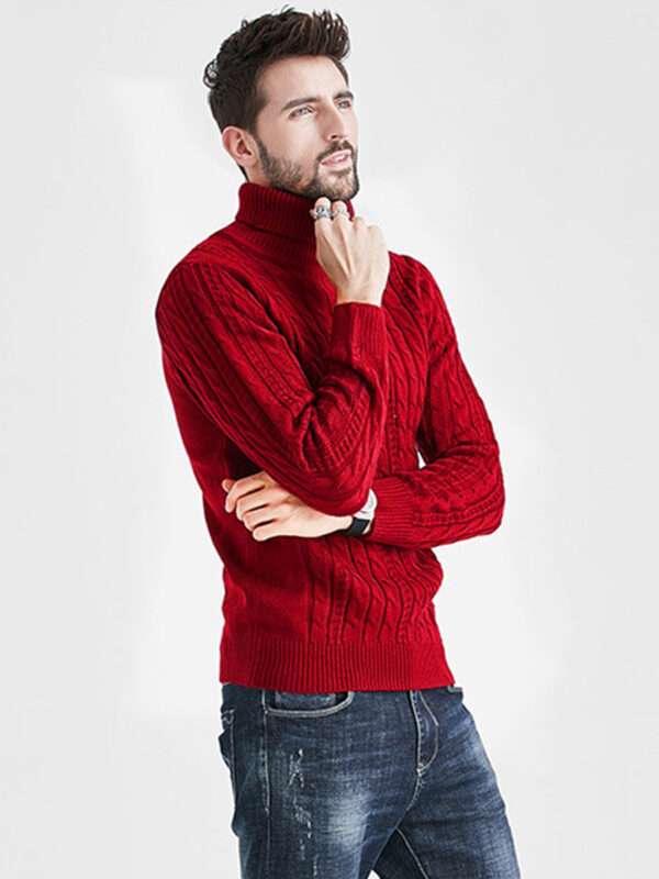 Men's Easy High Neck Sweater Knit Turtleneck