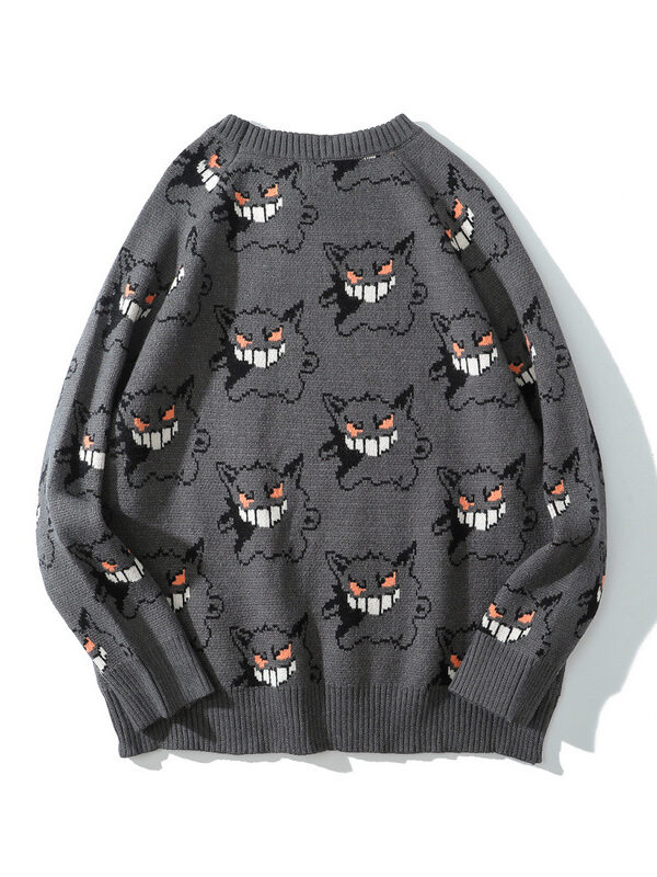 Little Monster Print Sweater Couple Pullover