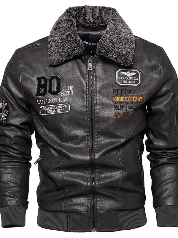Men's Charm PU Faux Leather Motorcycle Jacket