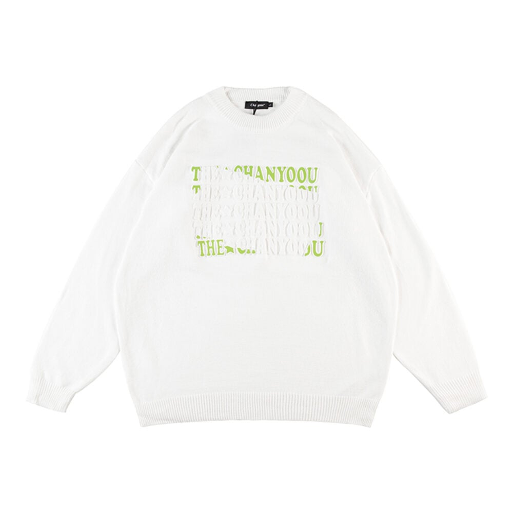 Men's Texture Embossed Crew Neck Sweater