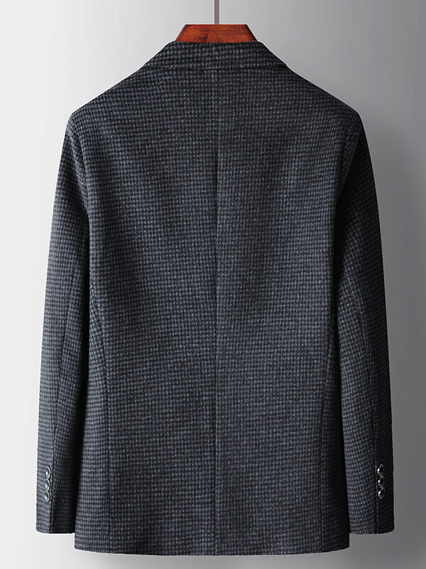 Casual Houndstooth Woolen Blazer Suit Jacket