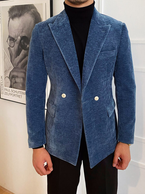 Velvet Double Breasted Blazer Suit Jacket