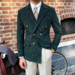 Single Sreasted Corduroy Blazer Suit Jacket