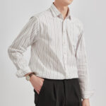 Striped Pocket Button Down Long Sleeve Shirt