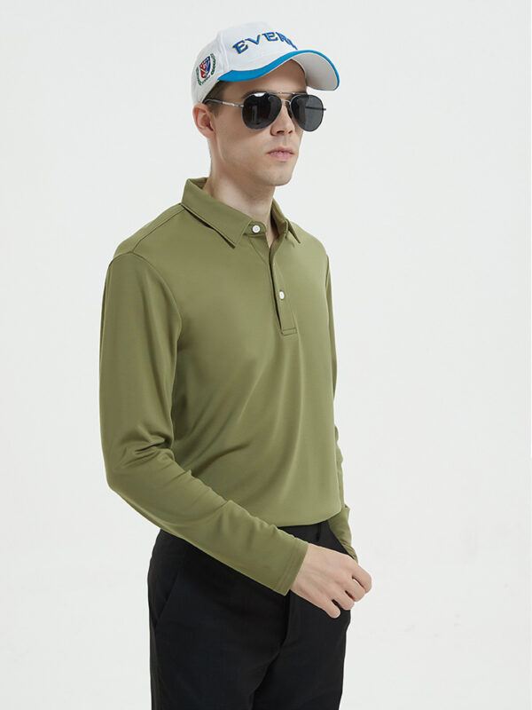 Men's Modal Warm Long Sleeve Polo Shirt
