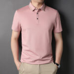Men's Solid Ice Silk Short Sleeve Polo Shirt