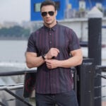 Men's 2023 Plus Size Gradient Striped Shirt