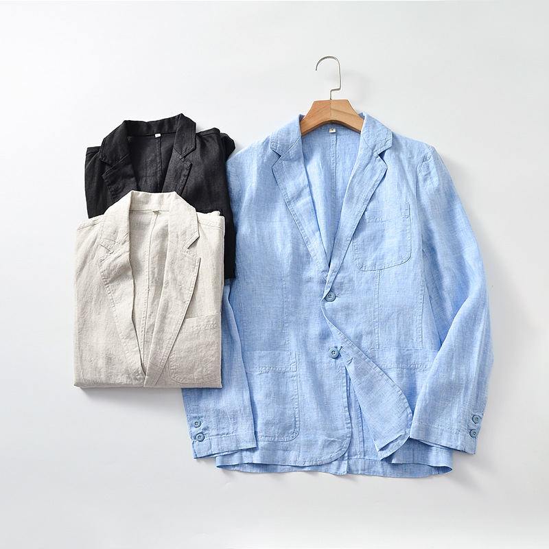 Men's 2023 Pockets Linen Thin Blazer Jacket
