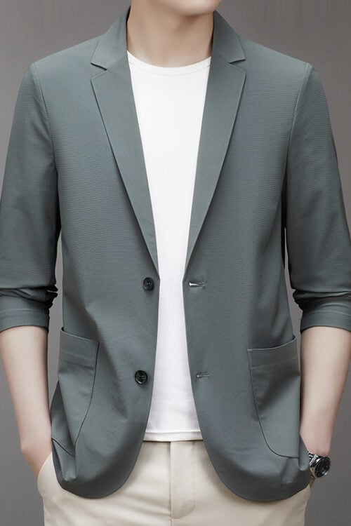Men's 2-Button Easy Care Elastic Blazer Suit