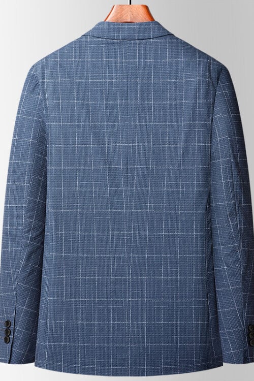 Men's Lightweight Plaid Slim Fit Blazer Jacket