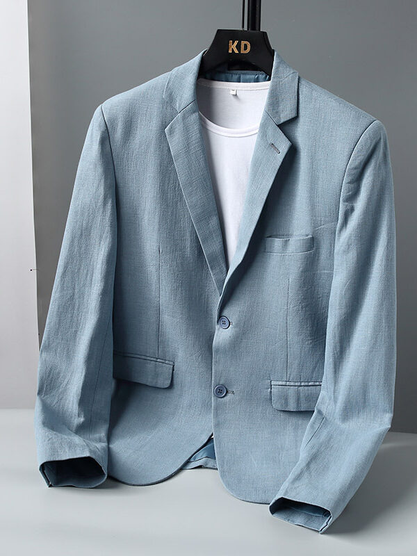 Men's Solid Sport Coat Slim Fit Linen Blazer