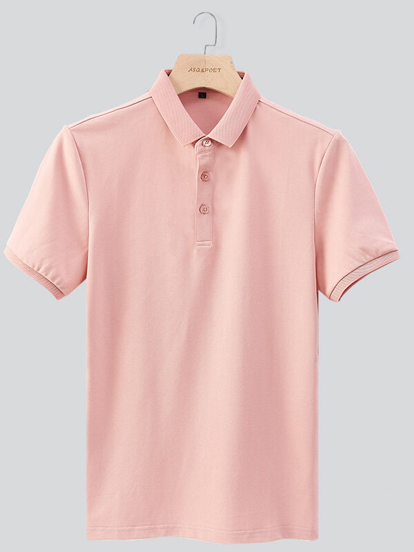 Men's Summer Solid Short Sleeve Polo Shirt