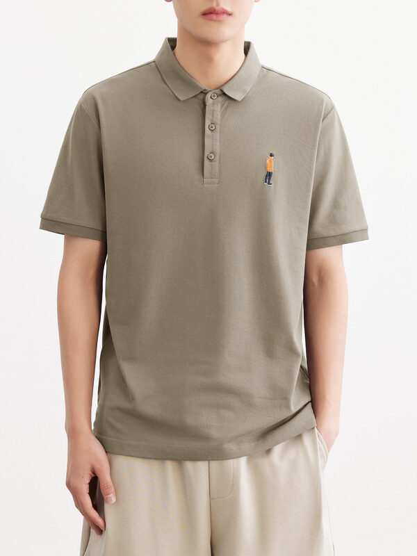 Embroidered Versatile Short Sleeve Polo Shirt