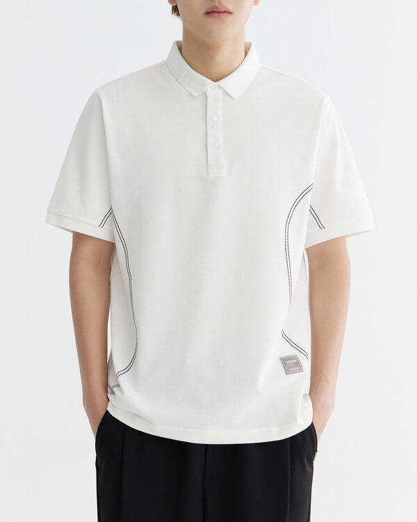 Men Simple Asymmetric Short Sleeve Polo Shirt