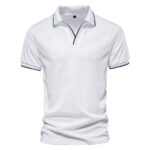 Men 2023 Solid V Neck Short Sleeve Polo Shirt