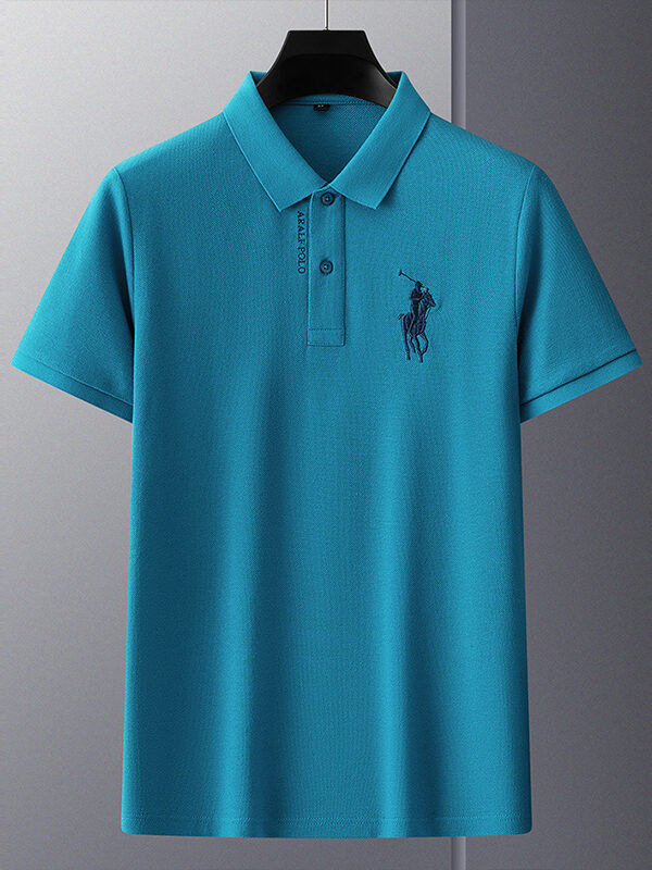 Men 2023 Business Embroidered Lapel Polo Shirt