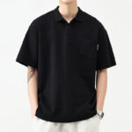 Men's Versatile Pocket Side Slit Polo Shirt