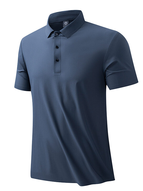 Men's Summer Business Grid Simple Polo Shirt