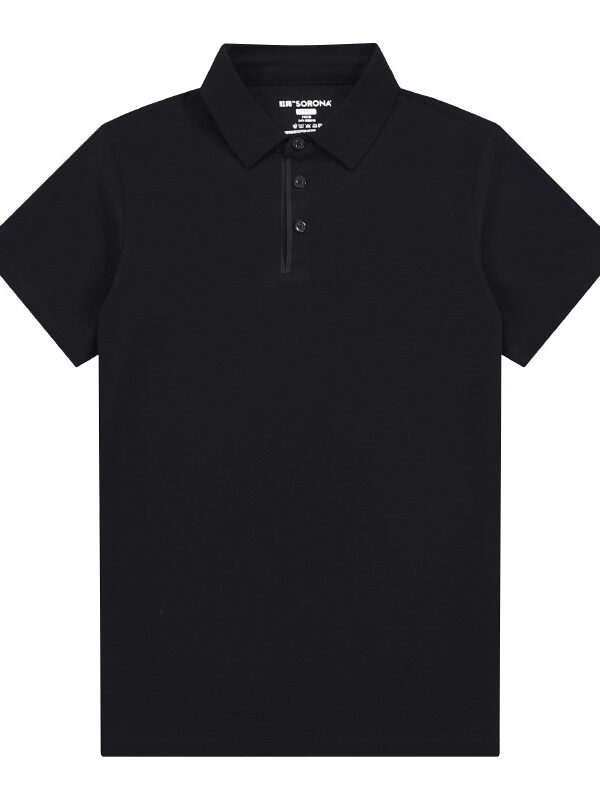 Men's Solid Short Sleeve Lapel Polo Shirt